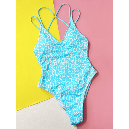 Sexy Leopard Printed V Neck Women Swimwear