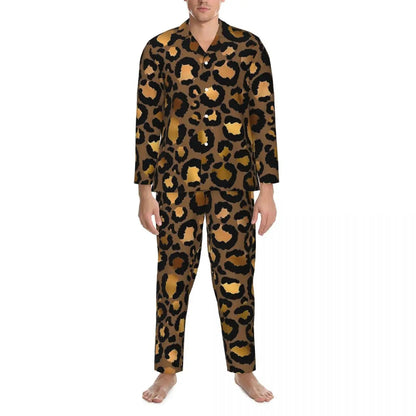 Green Leopard Texture Sleepwear Autumn Animal Print