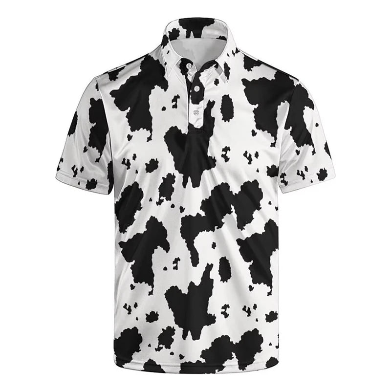Harajuku Personality Polo Shirt For Men Strong Color