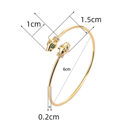 Classic Zirconia Leopard Pattern Head Bracelet for Women's