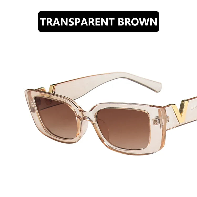 Retro Rectangle Sunglasses Women Brand Designer