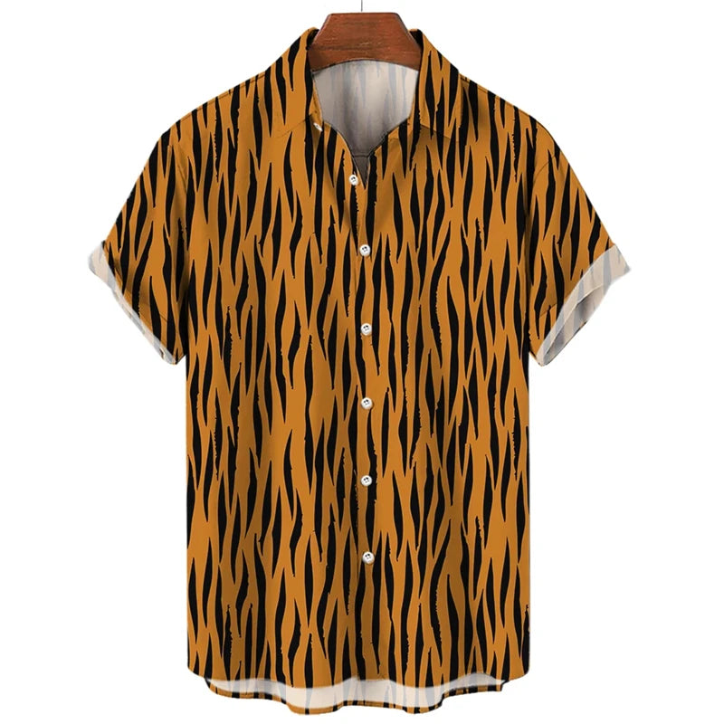 Summer 3D Leopard Print Shirts For Men Clothes