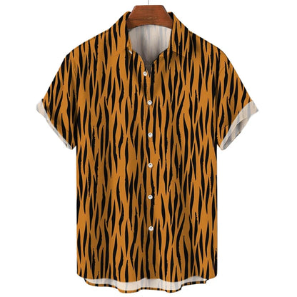 Summer 3D Leopard Print Shirts For Men Clothes