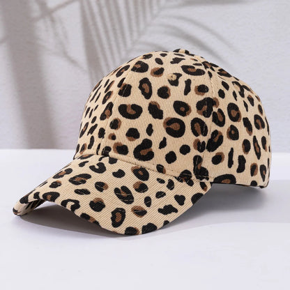 Leopard Hat for Women | Warm Corduroy Baseball Cap  