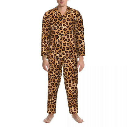 Green Leopard Texture Sleepwear Autumn Animal Print