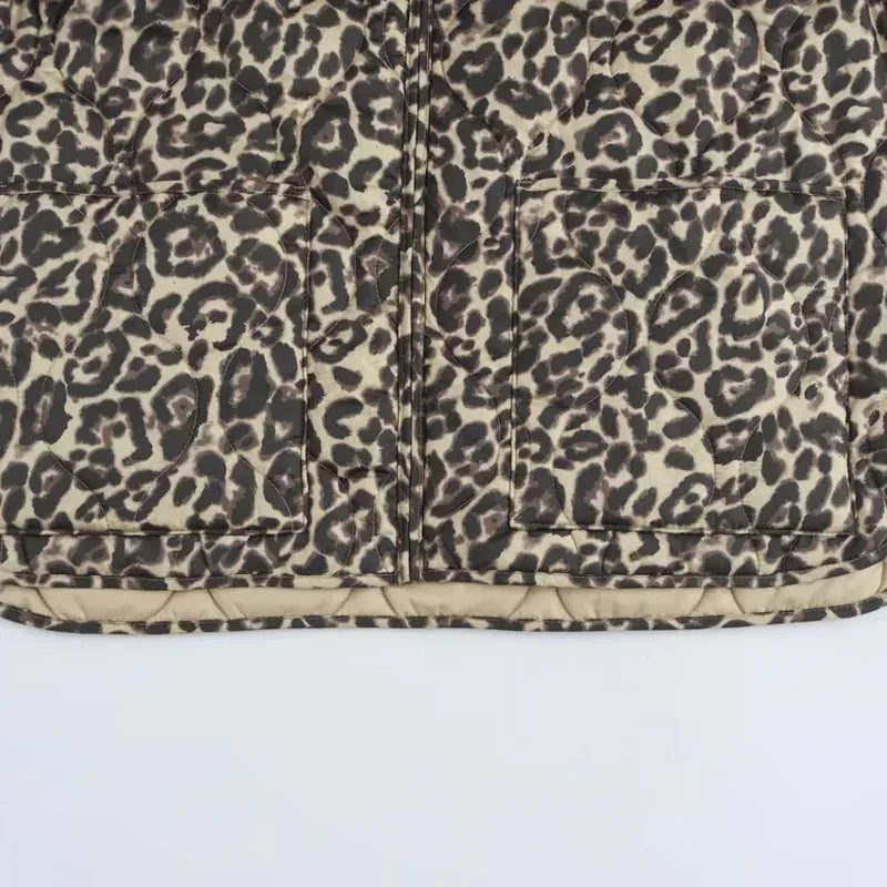 Quilted Jacket Woman Lightweight Padded Woman's Demi-Season Jacket For Women Outerwears Leopard Female Autumn Winter Coat