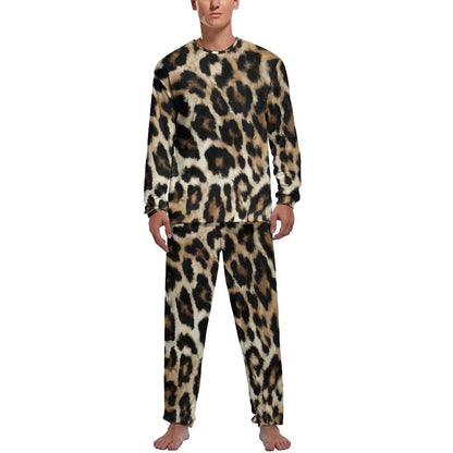 Orange Leopard Print Pajamas Spring  Casual Sleepwear