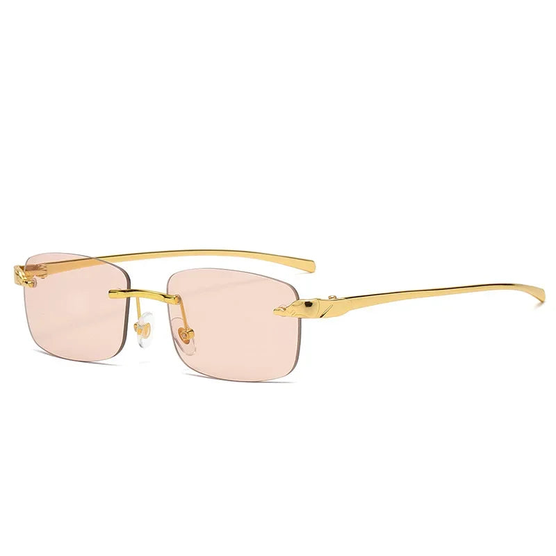 Fashion Vintage Rimless Square Sunglasses  Men