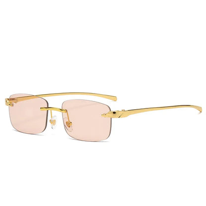 Fashion Vintage Rimless Square Sunglasses  Men