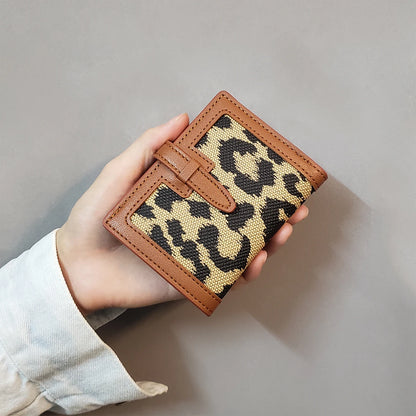 Luxury Leopard Paint Short Wallet PU Leather Fashion