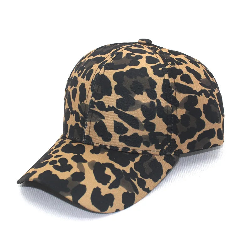 Leopard print printing adjustable sun protection baseball cap