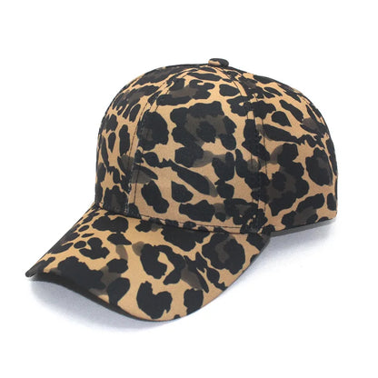 Leopard print printing adjustable sun protection baseball cap