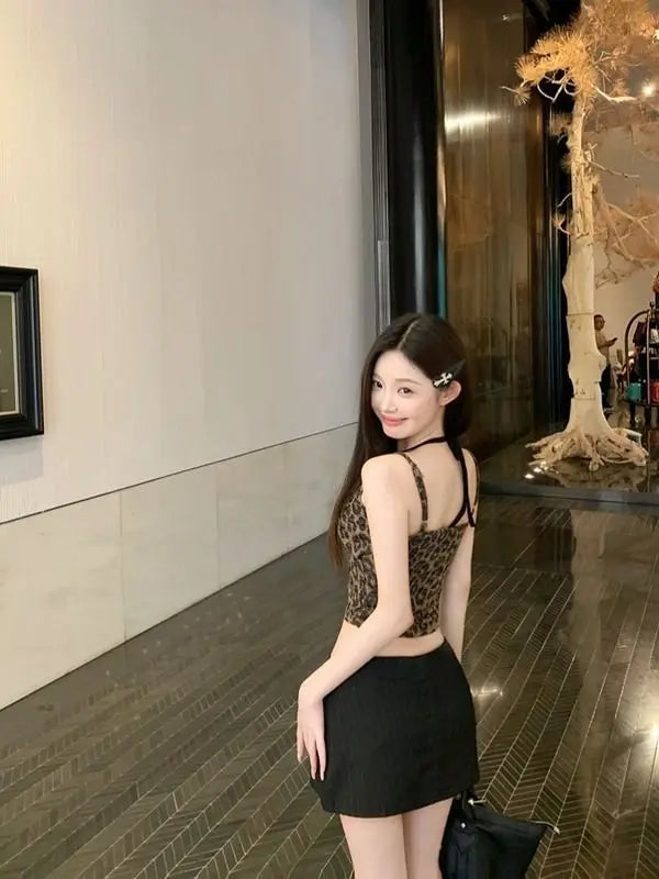 New Chic Hot Girl Leopard Print Suspender Women's Unique Vest