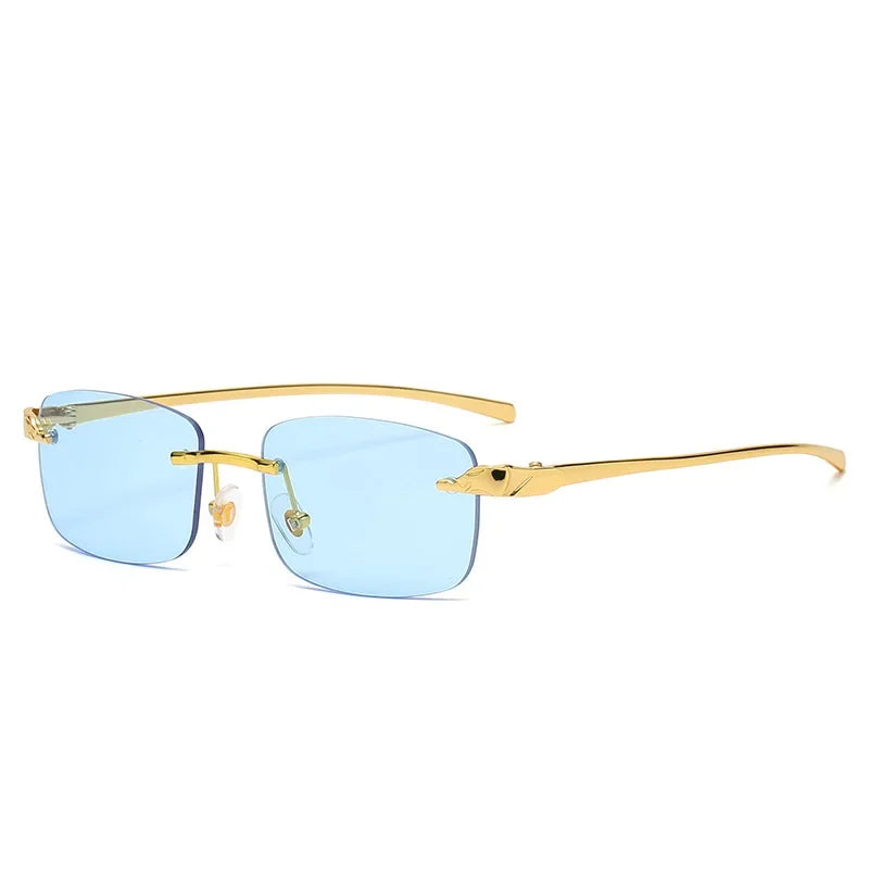 Fashion Vintage Rimless Square Sunglasses  Men
