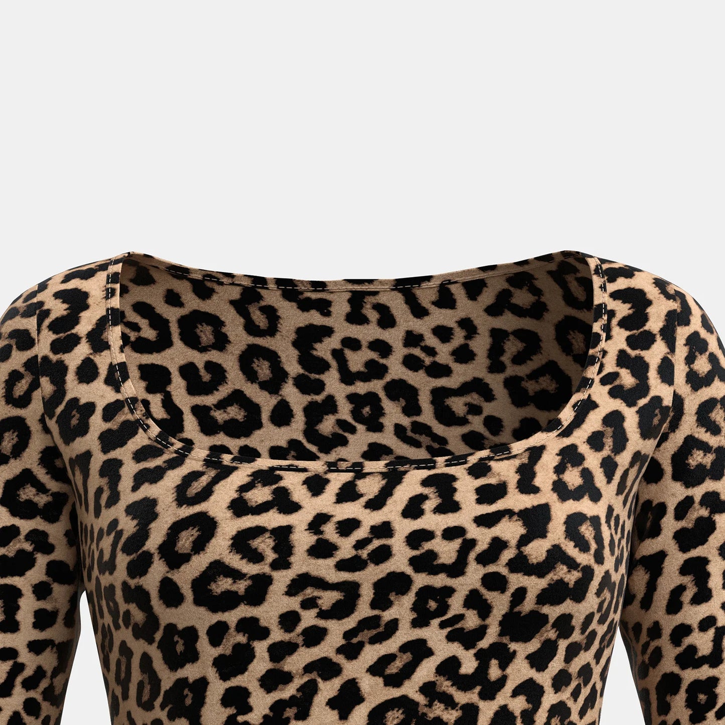 Mia Muse Women'S T-Shirts Autumn Fitting Slim Leopard