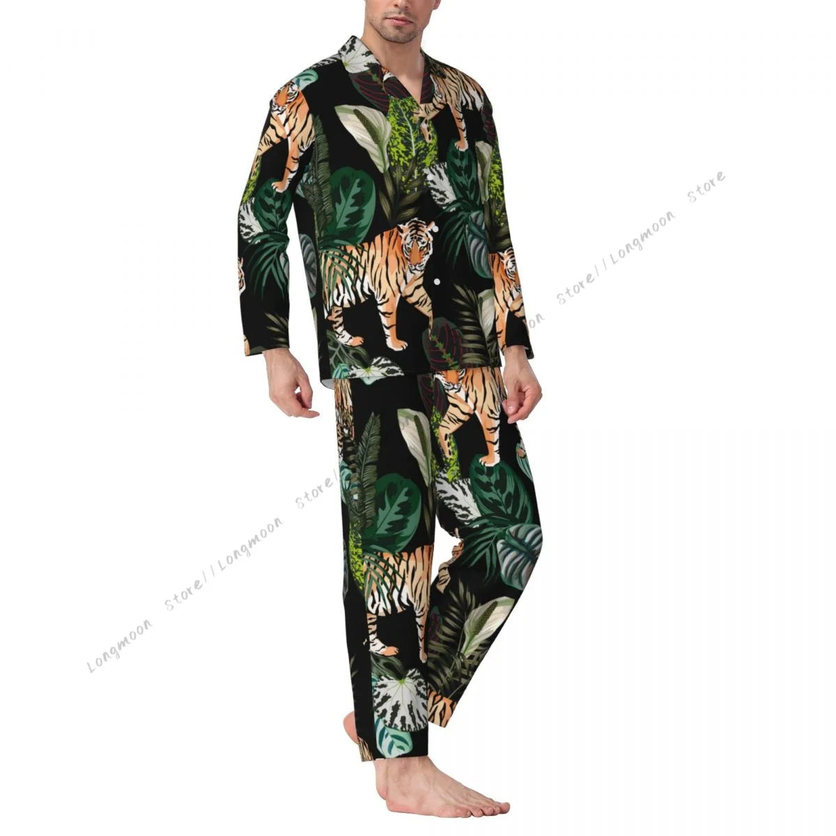 Mens Pajamas Sets Home Suits Tiger Leopard And Crocodile