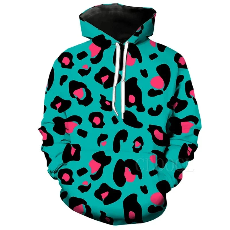 3D printed Harajuku men's sportswear leopard print men's