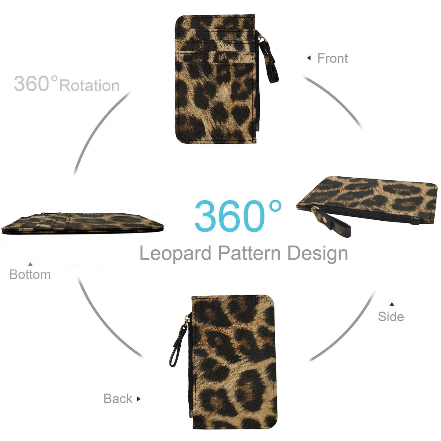 New Leopard Pattern Leather Slim Card Wallet For  men
