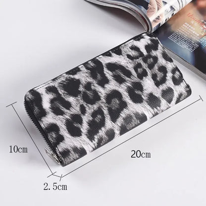 Leather Women Wallet Classic Leopard Animal Print