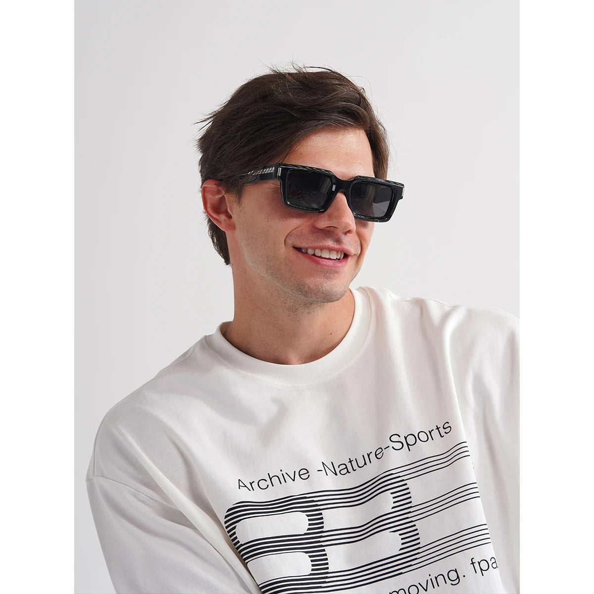 Ruiao 2025 retro black designer sunglasses vintage for women clear luxury square rectangular blue lens man UV400 high quality