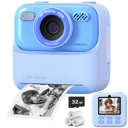 Upgrade Kids Camera Instant 1080P HD Dual Lens Selfie