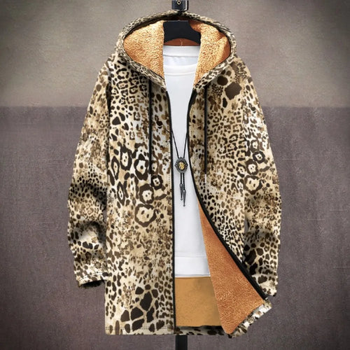 Men Cardigans Coats Leopard Pattern Art Graphics Printed