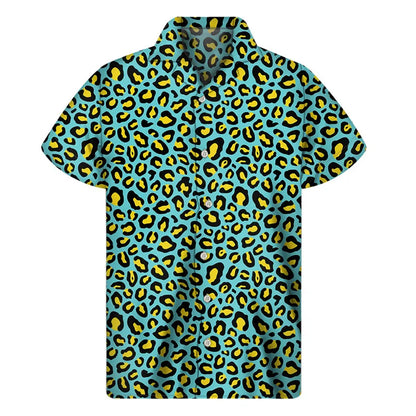 Colorful Leopard Hawaiian Shirts For Men Clothing 3D Print