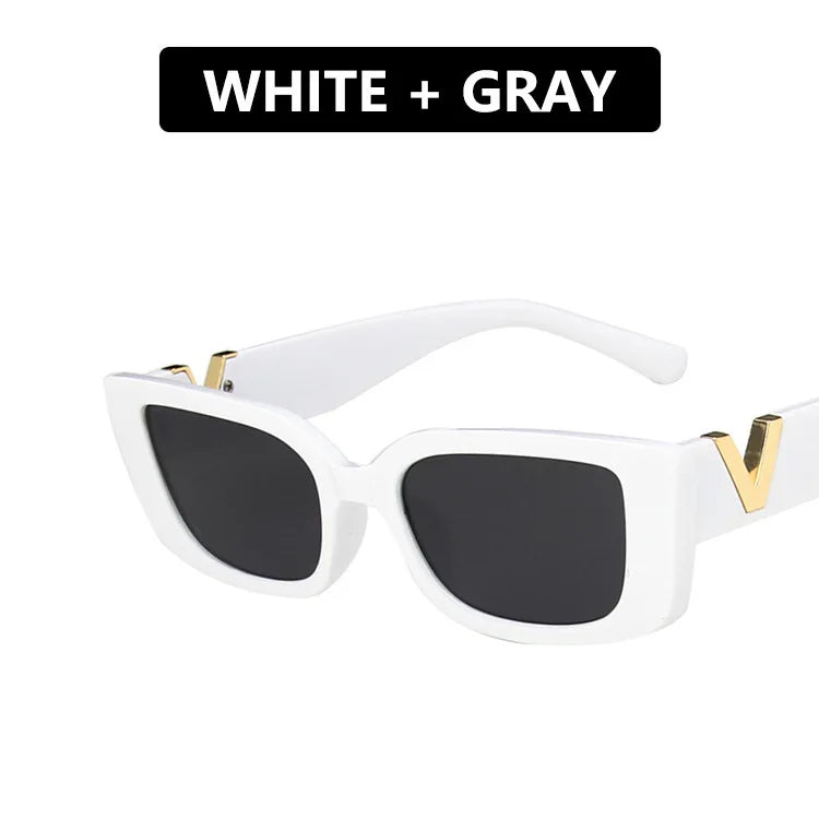 Retro Rectangle Sunglasses Women Brand Designer