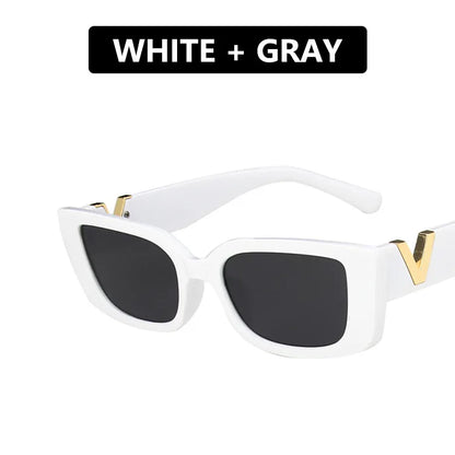 Retro Rectangle Sunglasses Women Brand Designer