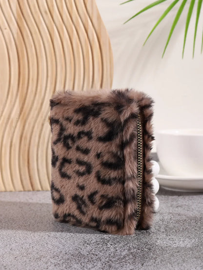 Creative Plush Coin Purse Fashion Leopard Pattern Women