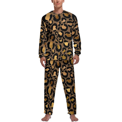 Orange Leopard Print Pajamas Spring  Casual Sleepwear