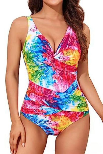 Vintage One Piece Swimsuit Sexy Printed Swimming Suit for Women Summer Monokini Swimwear Bathing Suits Boho Ladies Swimsuits