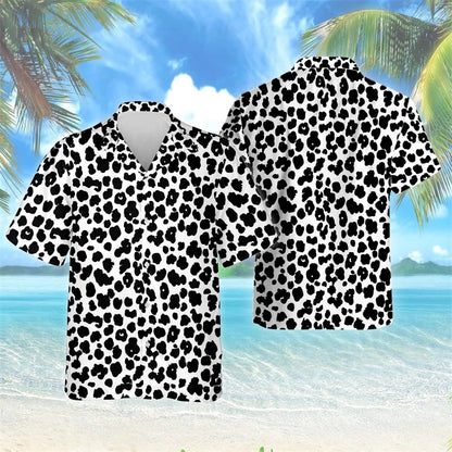 Female Leopard Graphic Lapel Blouse Fashion Male Streetwear Hip Hop Shirt For Men Clothes Wild Animal Short Sleeve Cheetah Top