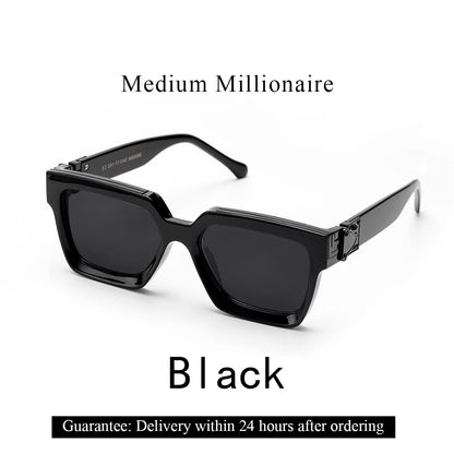 Ruiao Retro Black Millionaire Shades Luxury Sunglasses 2025 For Men Designer Famous Brand Square Sun Glasses Man Women Sunglass