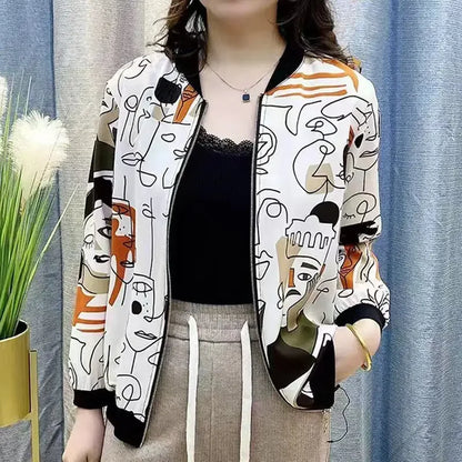 New Summer Fashionable Large Size Short Jacket For Women Loose Fit Sun Protection Clothing V-Neck Cardigan Top For Elderly