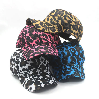 Leopard print printing adjustable sun protection baseball cap