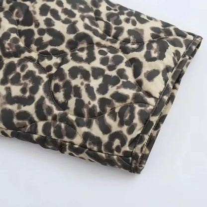 Quilted Jacket Woman Lightweight Padded Woman's Demi-Season Jacket For Women Outerwears Leopard Female Autumn Winter Coat