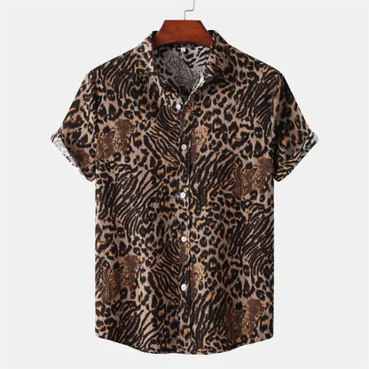 Summer 3D Leopard Print Shirts For Men Clothes