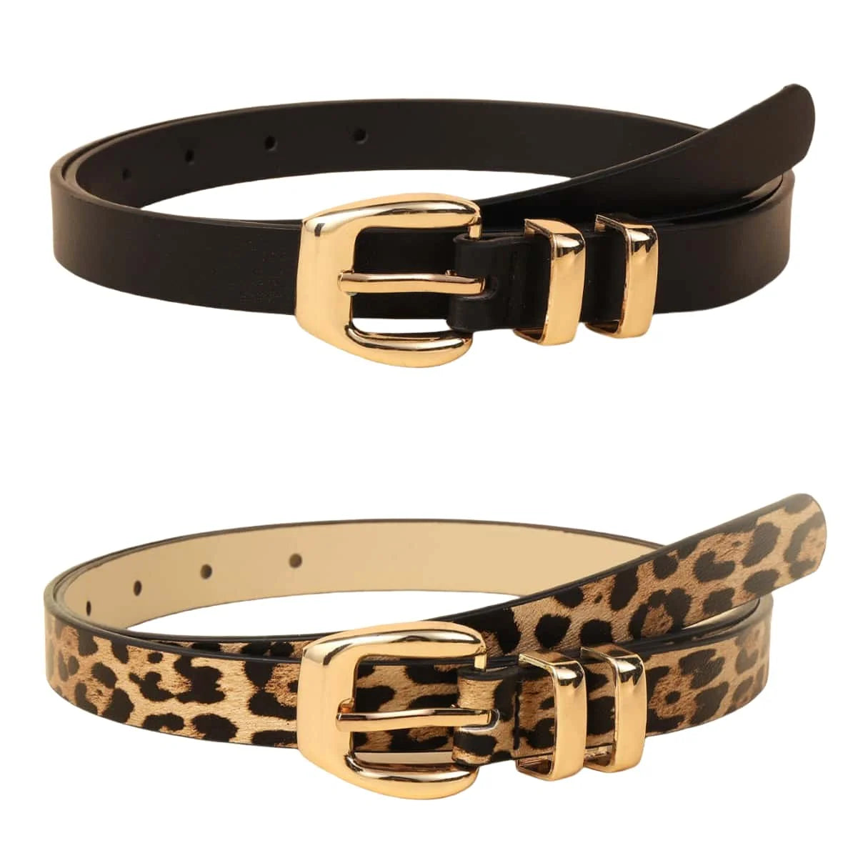 Leopard Print Pu Women's Belt Trendy Casual Versatile