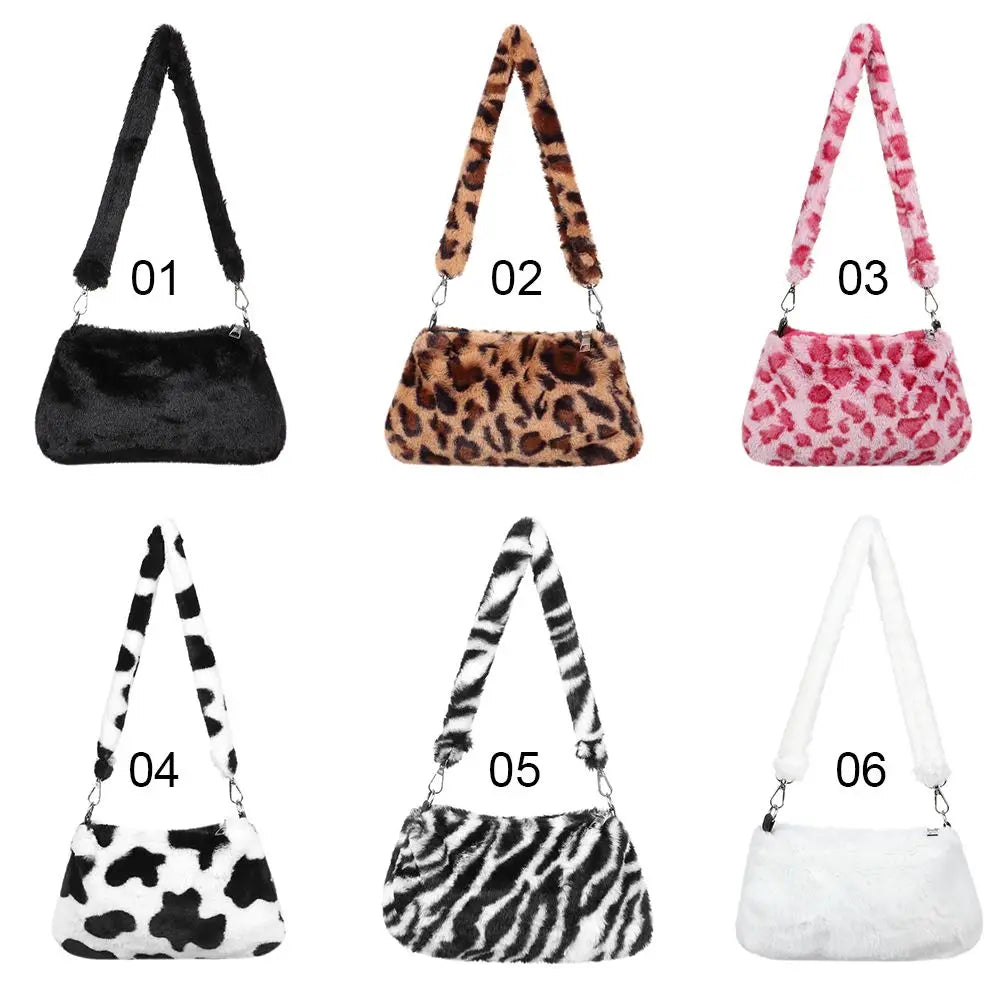 Autumn Winter Women's Shoulder Bag Animal Print