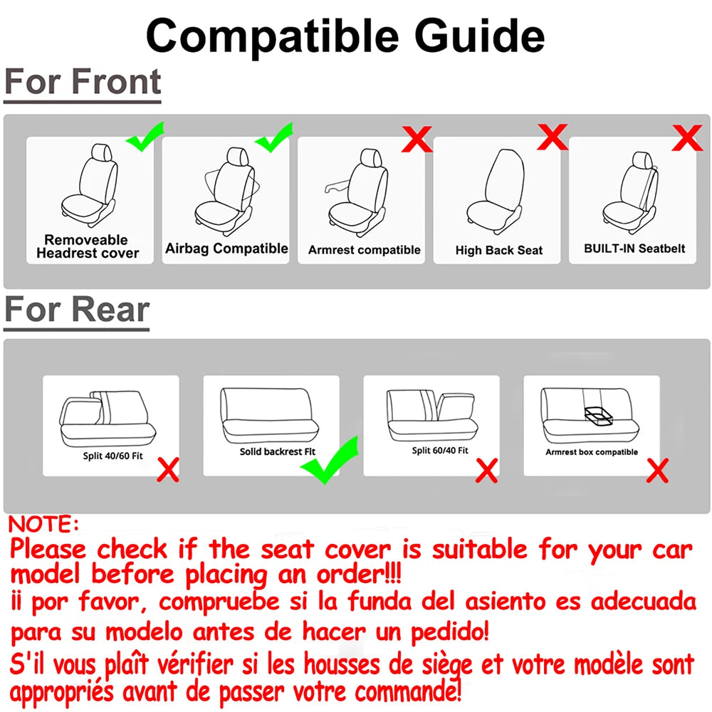 AUTO PLUS Universal Fabric Car Seat Covers Fit For Most Car