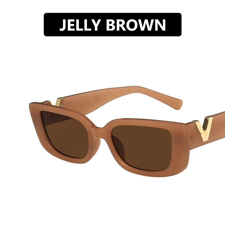 Retro Rectangle Sunglasses Women Brand Designer