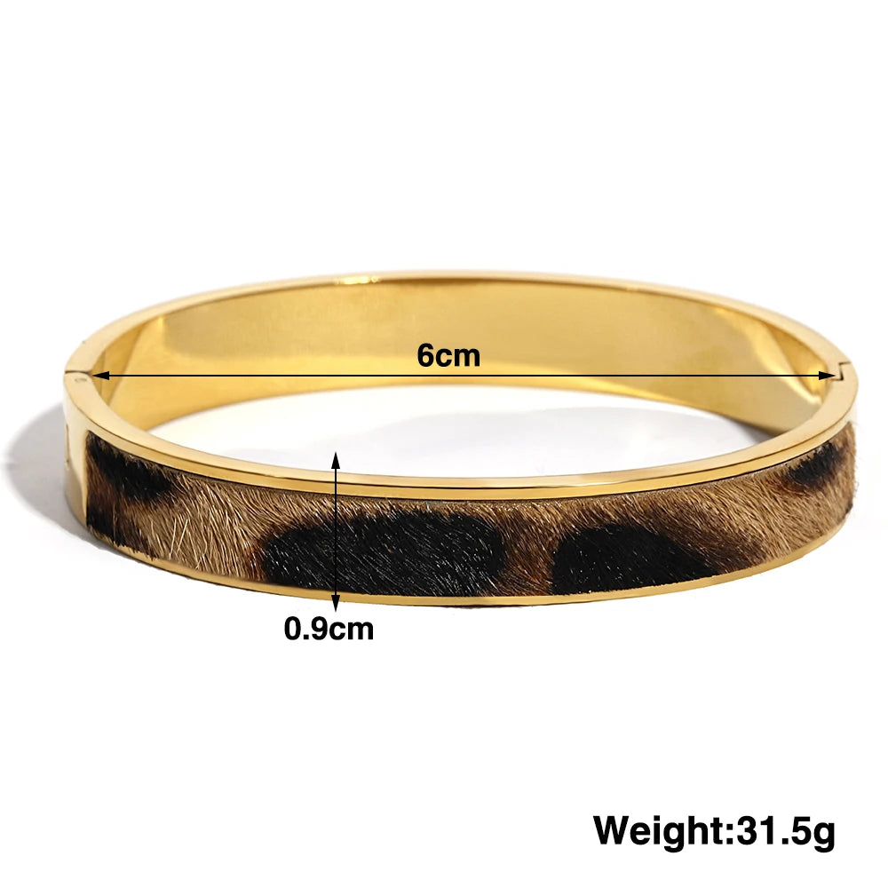 Flashbuy Gold Color Random Pattern Leopard Bangle