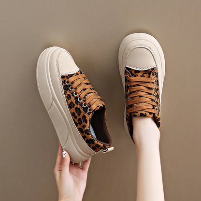 Luxury Leopard Women Skateboard Shoes Platform