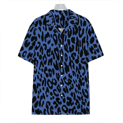 Men's Casual Leopard Print Hawaiian Shirts Short Sleeve