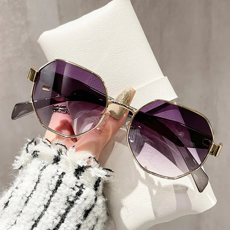 New Retro Sunglasses Women Fashion Polygonal