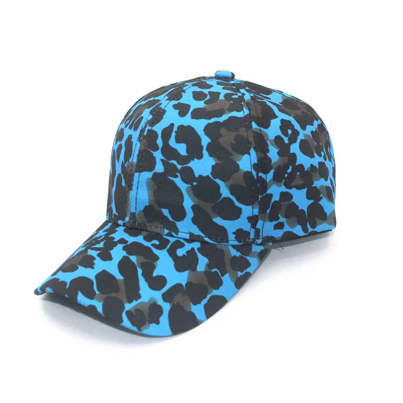 Leopard print printing adjustable sun protection baseball cap