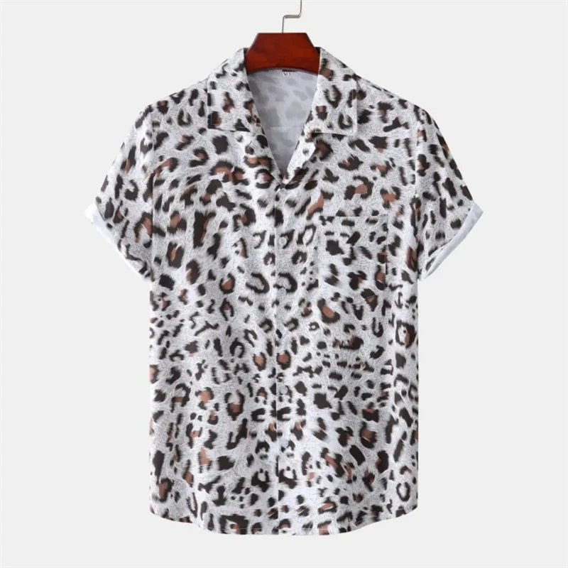 Summer 3D Leopard Print Shirts For Men Clothes