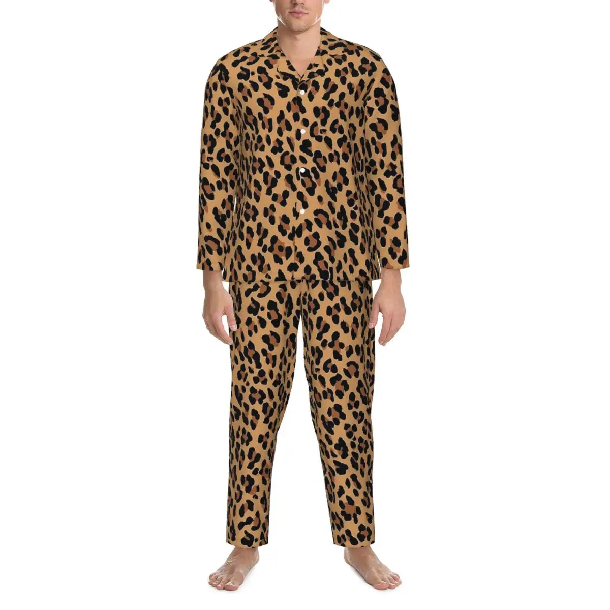 Green Leopard Texture Sleepwear Autumn Animal Print