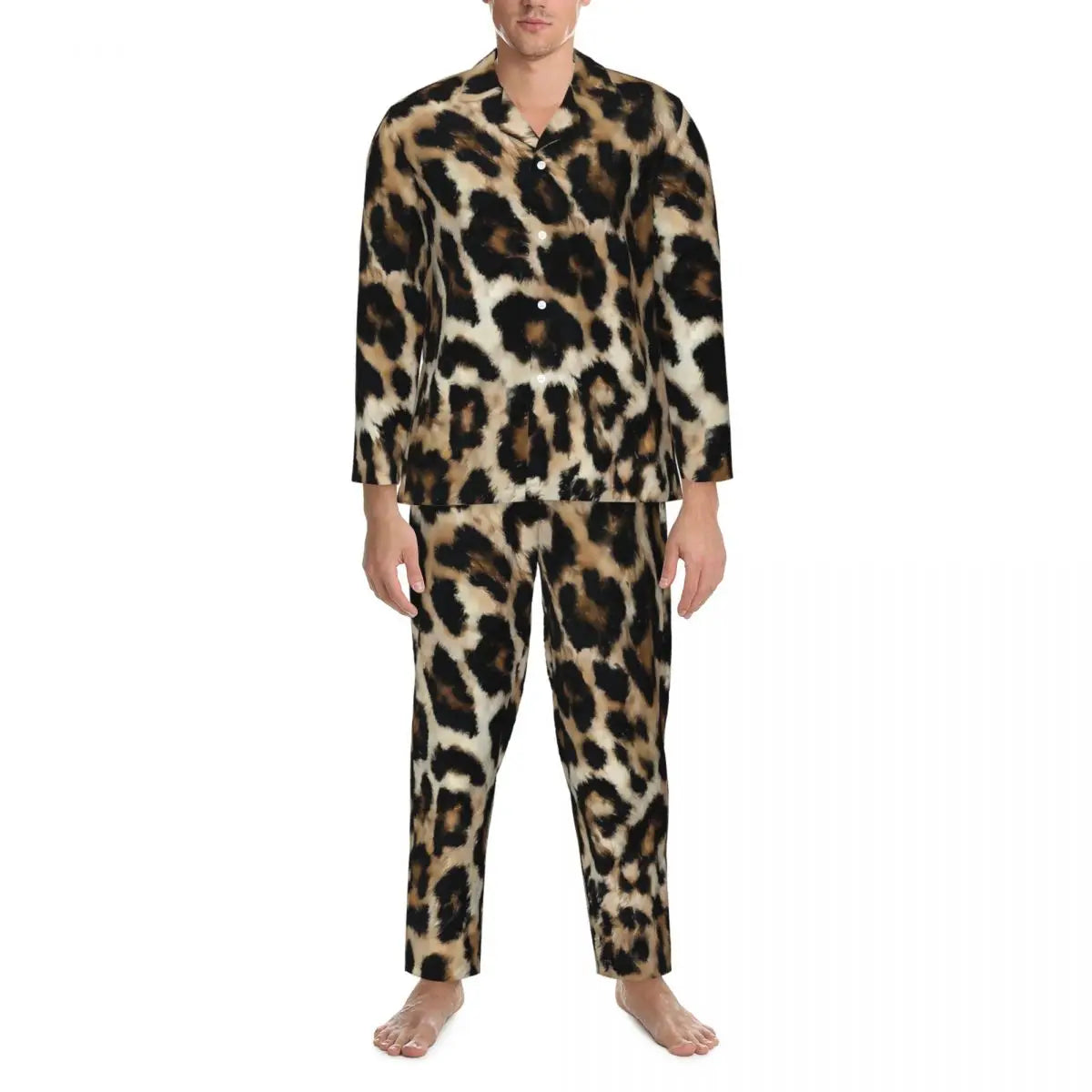 Green Leopard Texture Sleepwear Autumn Animal Print